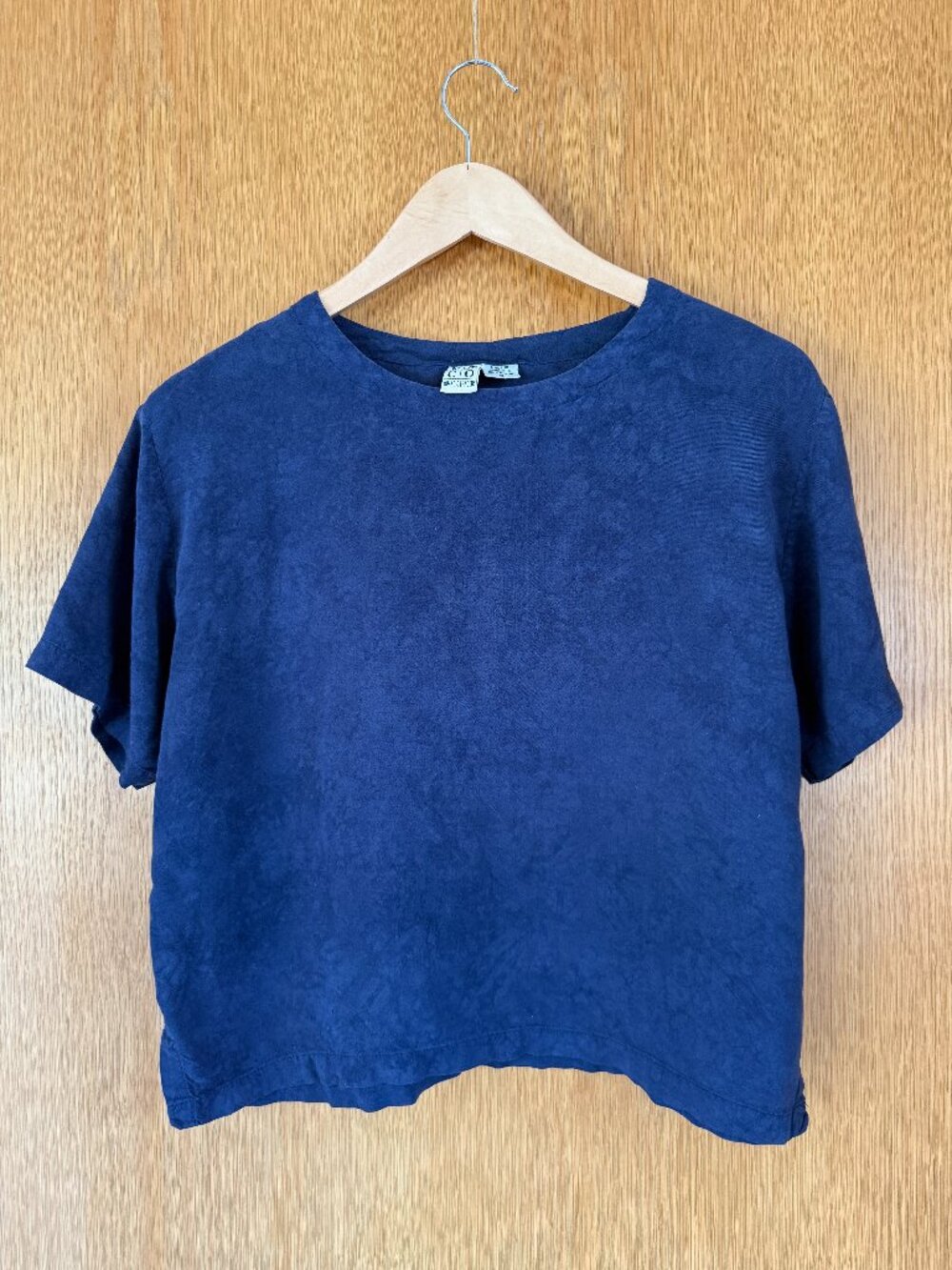 Vintage Nomadic Traders 100% Rayon Indigo Blue Shirt - S - Women's